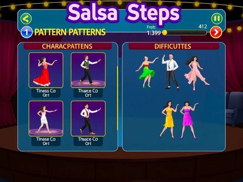 Sizzling Salsa Steps character selection screen